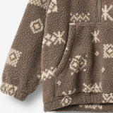 Wheat Outerwear Fleece Anorak Måne Sweatshirt 9679 dry wood jacquard