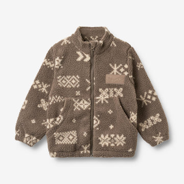 Wheat Outerwear Fleecejakke Helge Sweatshirt 9679 dry wood jacquard