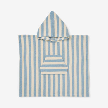 Wheat Main Frotté poncho Lille Home 9580 blue swim stripe