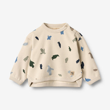 Wheat Main Genser L/S Emery Sweatshirt 9563 offwhite penguins