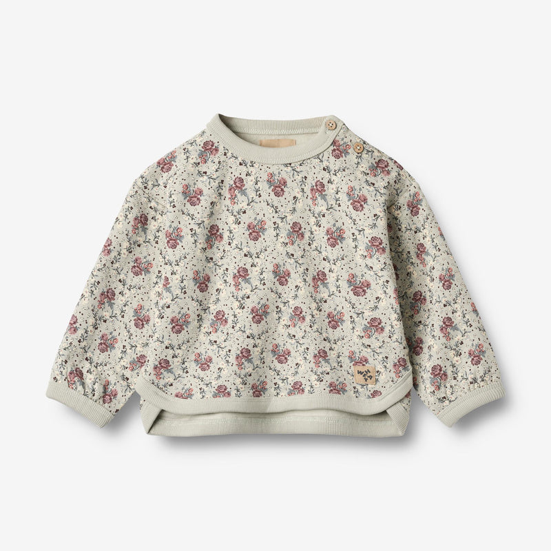 Wheat Main Genser L/S Emery Sweatshirt 9539 slightly green flowers