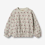 Wheat Main Genser L/S Lia Sweatshirt 9539 slightly green flowers