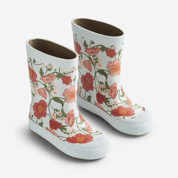 Wheat Footwear  Gummistøvler Muddy Print Bølger Rubber Boots 1481 blue flowers