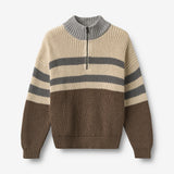 Wheat Main Half zip-genser L/S Simo Pullover 1138 dry wood