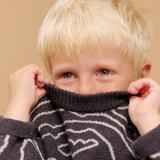 Wheat Main Jacquard-genser Elias Pullover 0064 charcoal melange