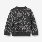 Wheat Main Jacquard-genser Elias Pullover 0064 charcoal melange