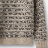 Wheat Main Jacquard-genser Jens Pullover 9574 warm sand melange