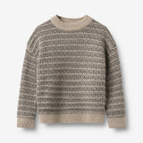 Wheat Main Jacquard-genser Jens Pullover 9574 warm sand melange