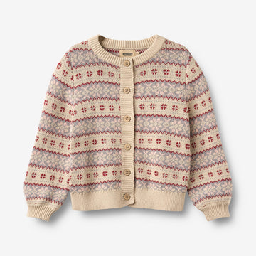 Wheat Main Jacquard Cardigan Vikki Cardigan 3191 offwhite