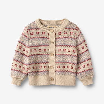 Wheat Main Jacquard Cardigan Vikki Cardigan 3191 offwhite