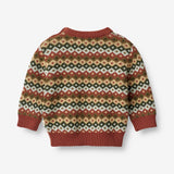 Wheat Main  Jacquard Genser Elias | Baby Knitted Tops 2079 multi red