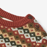 Wheat Main  Jacquard Genser Elias | Baby Knitted Tops 2079 multi red