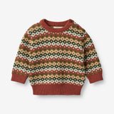 Wheat Main  Jacquard Genser Elias | Baby Knitted Tops 2079 multi red