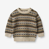 Wheat Main  Jacquard Genser Elias | Baby Knitted Tops 9402 multi blue