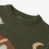 Wheat Main  Jacquard Genser Rakett Knitted Tops 1687 forest night