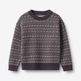 Wheat Main Jacquard Pullover Elias Pullover 9742 grey plum