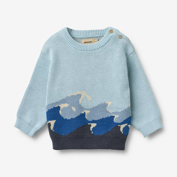Wheat Main Jacquard Pullover Knud Pullover 2703 summer sky