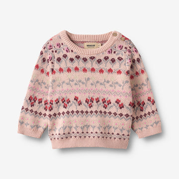 Wheat Main Jacquard Pullover Mikmak Pullover 2317 dim rose