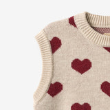 Wheat Main Jacquard Strikket Vest Gaby Knitted Tops 9562 offwhite melange