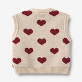 Wheat Main Jacquard strikket vest Knitted Tops 9562 offwhite melange