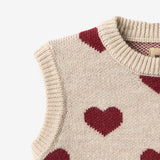Wheat Main Jacquard strikket vest Knitted Tops 9562 offwhite melange