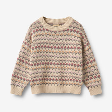 Wheat Main Jacquardgenser Harlow Pullover 3191 offwhite