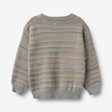 Wheat Main Jacquardgenser Harlow Pullover 9783 slightly blue stripe