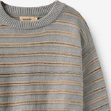 Wheat Main Jacquardgenser Harlow Pullover 9783 slightly blue stripe