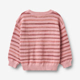Wheat Main Jacquardgenser Harlow Pullover 9784 berry cream stripe