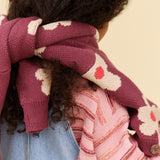 Wheat Main Jacquardgenser Harlow Pullover 9784 berry cream stripe