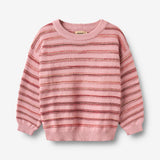 Wheat Main Jacquardgenser Harlow Pullover 9784 berry cream stripe