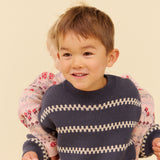 Wheat Main Jacquardgenser Harlow Pullover 1292 greyblue