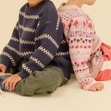 Wheat Main Jacquardgenser Harlow Pullover 1292 greyblue