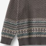 Wheat Main Jacquardgenser Julius Pullover 9619 dark charcoal