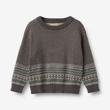 Wheat Main Jacquardgenser Julius Pullover 9619 dark charcoal