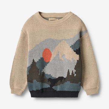 Wheat Main Jacquardgenser William Knitted Tops 3354 warm sand