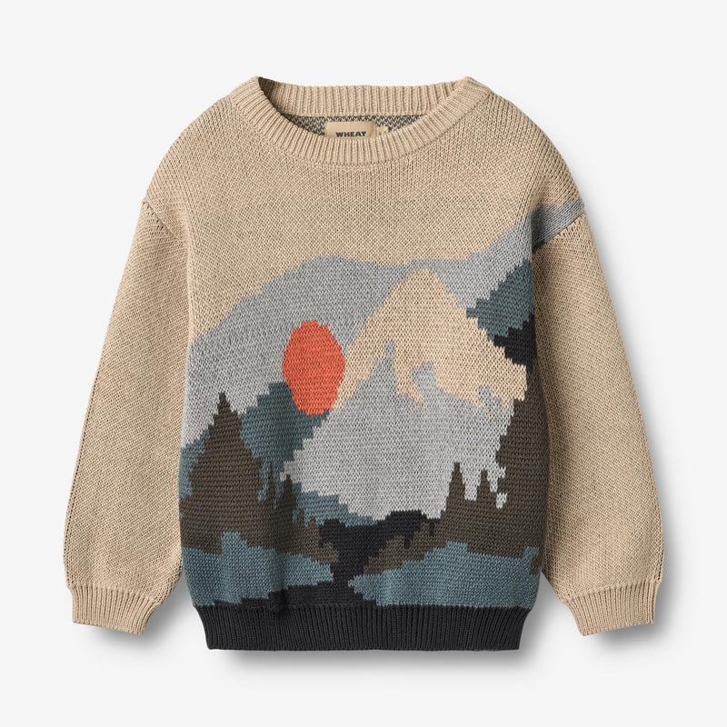 Wheat Main Jacquardgenser William Knitted Tops 3354 warm sand