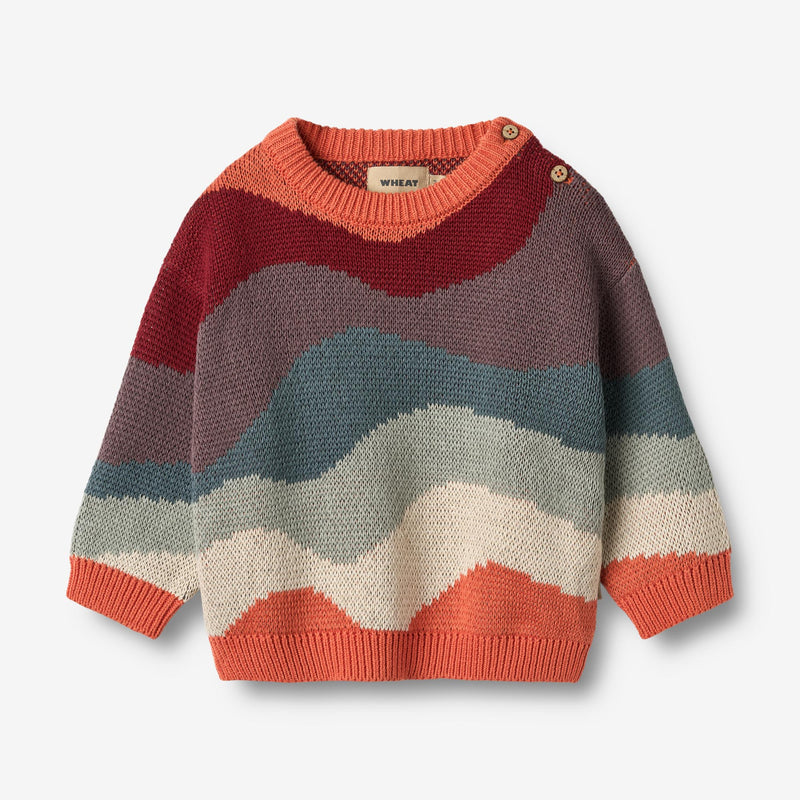 Wheat Main Jaquard Pullover Knud Knitted Tops 9042 multi