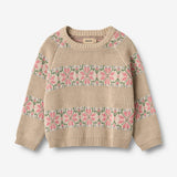 Wheat Main Jacquardgenser Alberte Knitted Tops 3354 warm sand