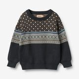 Wheat Main Jacquardgenser Julius Pullover 1432 navy