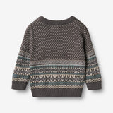 Wheat Main Jaquardgenser Julius Pullover 9619 dark charcoal