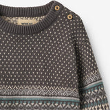 Wheat Main Jaquardgenser Julius Pullover 9619 dark charcoal