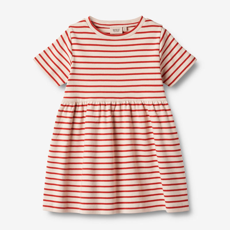 Wheat Main  Jersey Kjole S/S Anna Dresses 2078 red stripe