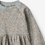 Wheat Main Jersey dress L/S Dorthea Dress 9765 slightly blue flowers