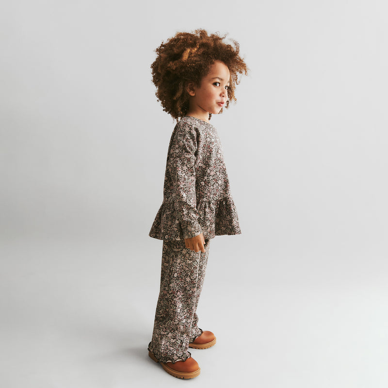 Wheat Main Jerseybukser Ela Trousers 9565 purple stone flowers