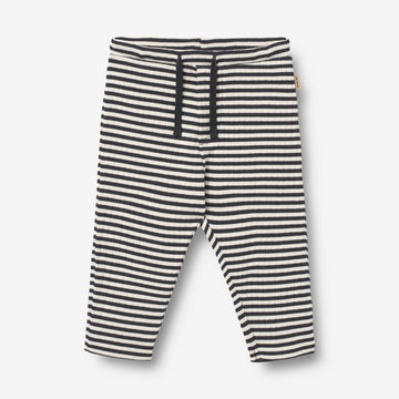 Wheat Main Jerseybukser Manfred Trousers 9432 navy rib stripe