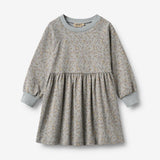 Wheat Main Jerseykjole L/S Dorthea Dress 9765 slightly blue flowers