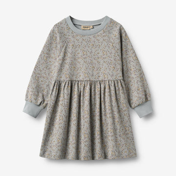 Wheat Main Jerseykjole L/S Dorthea Dress 9765 slightly blue flowers