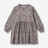 Wheat Main Jerseykjole L/S Dorthea Dress 9565 purple stone flowers