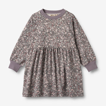 Wheat Main Jerseykjole L/S Dorthea Dress 9565 purple stone flowers